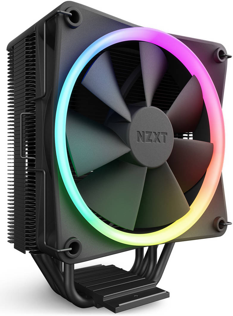 NZXT T120 RGB CPU Air Cooler with RGB, 4 Conductive Copper Heat Pipes, 120mm F120 RGB Fan, 27.5dBA Noise, 4-Pin PWM Connector, Suits LGA1700/115X/1200 | AM5/AM4, Black | RC-TR120-B1 thumbnail 6