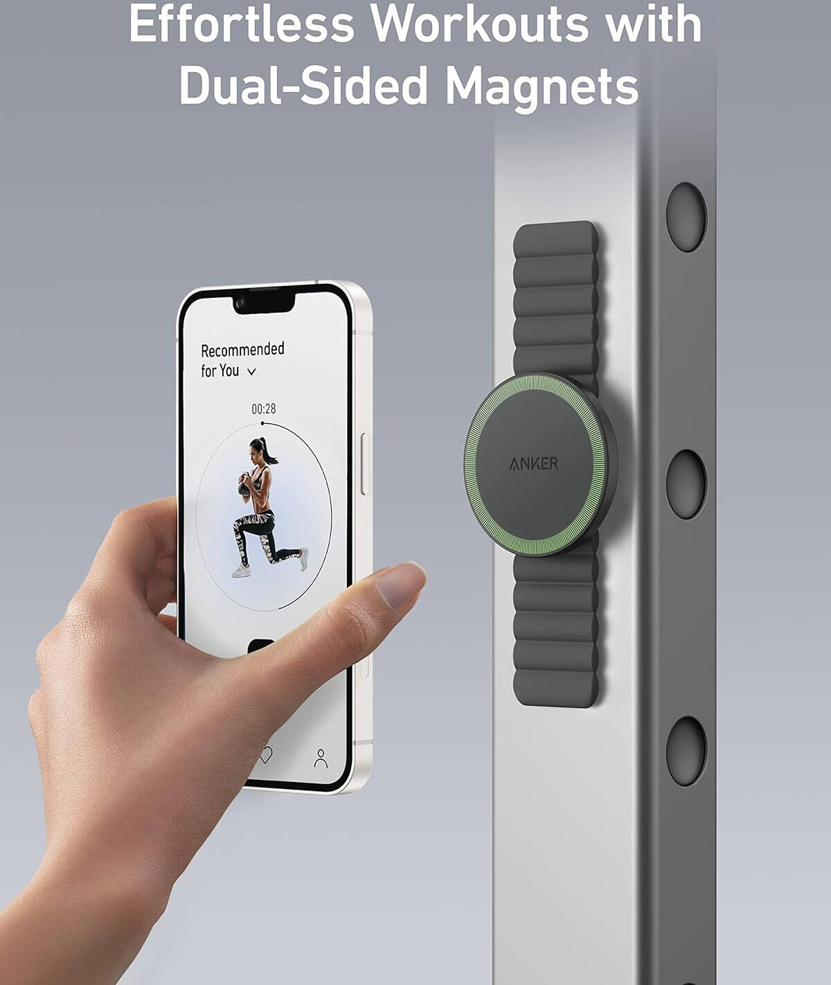 Anker 620 MagGo Grip, Snap and Hold, Equipped With Dual-Sided Magnets, Flexible Strap, 360° Viewing Angle, Convenient Stand, Cook With Ease, Black | A25A1011 thumbnail 5