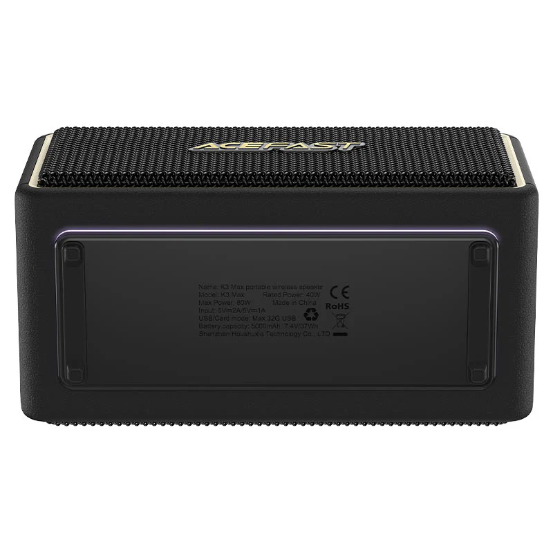 ACEFAST K3 ULTRA PORTABLE WIRELESS SPEAKER, BLACK thumbnail 4