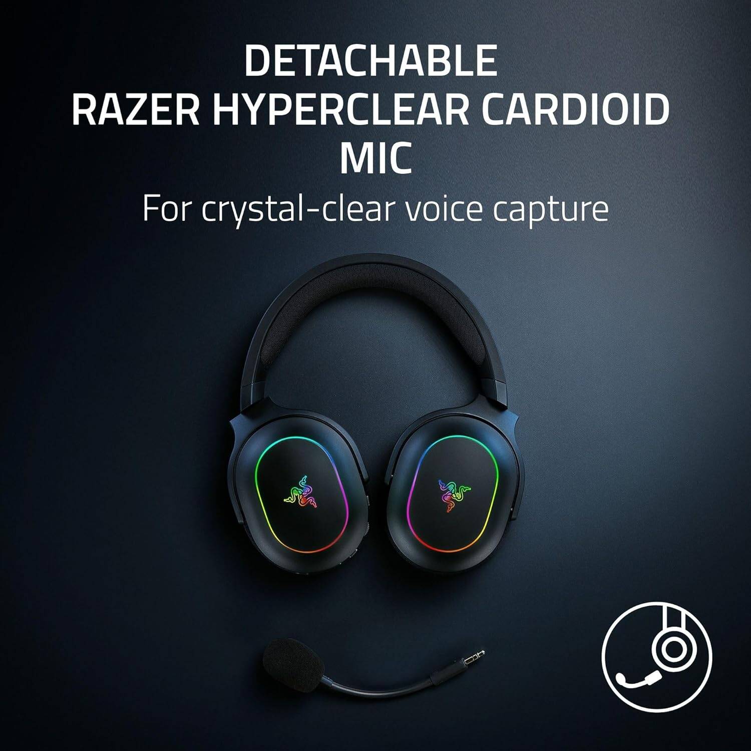 Razer Barracuda X Chroma Gaming Headphones, 40mm Razer TriForce, Detachable Razer HyperClear Cardioid Mic, 7.1 Surround Sound, 6-Zone Earcup Lighting, Black | RZ04-05220100-R3M1 thumbnail 5