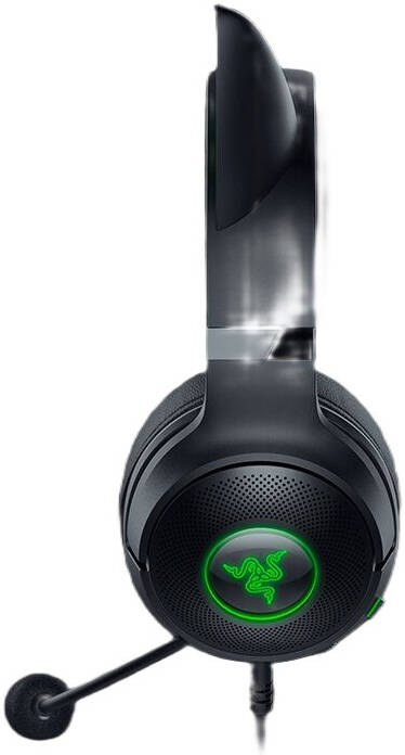 Razer Kraken Kitty V2 RGB Wired Gaming Headset, Chroma Kitty Ears, Stream Reactive Lighting, HyperClear Cardioid Mic, 7.1 Surround Sound, TriForce 40mm Drivers, Black | RZ04-04730100-R3M1 thumbnail 3