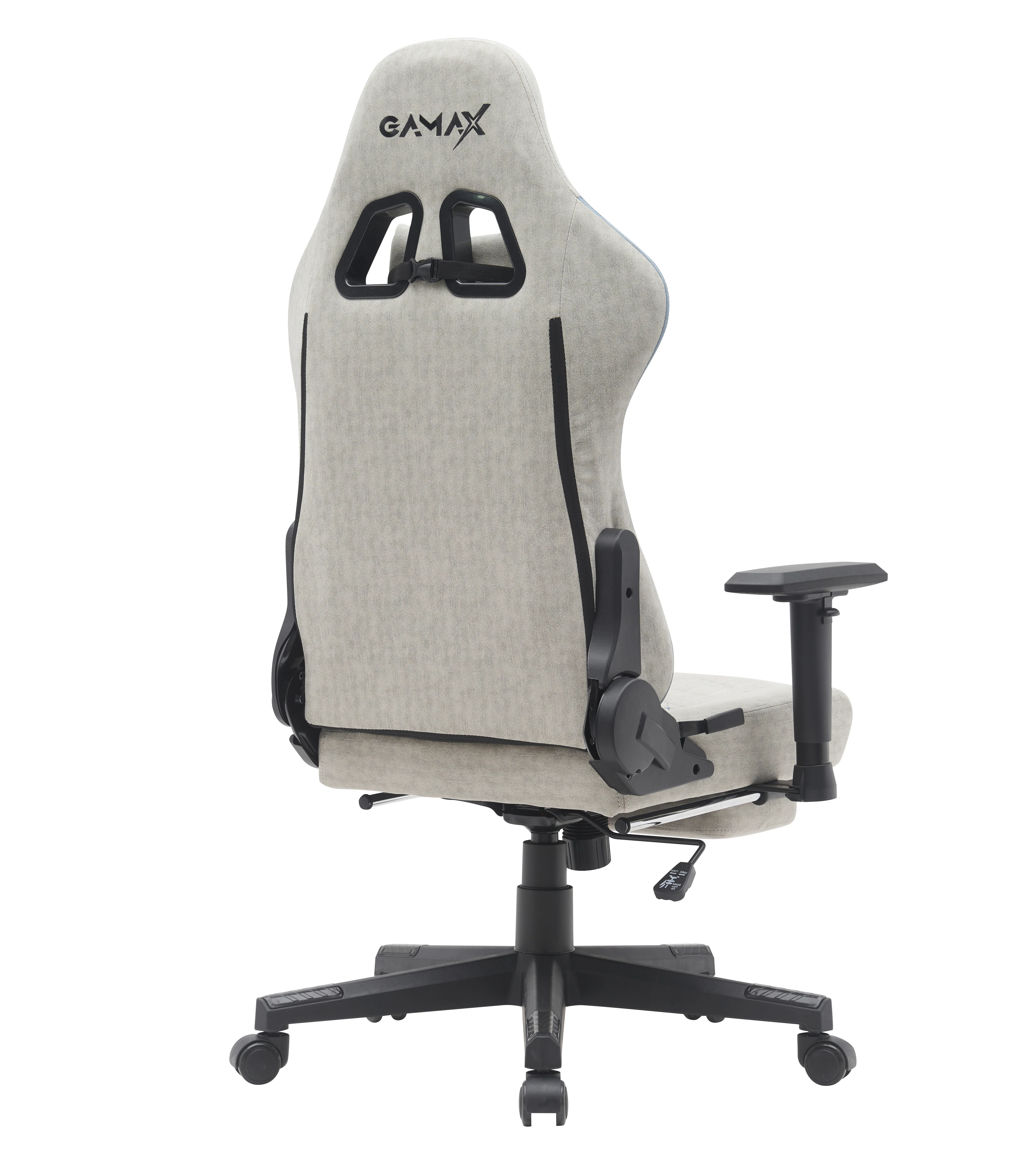 GAMAX GAMING CHAIR MODEL BS-7970 WITH FOOT REST - LIGHT GREY thumbnail 3
