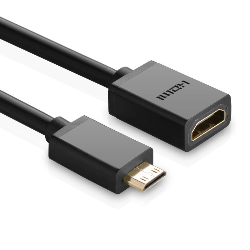 UGREEN MINI HDMI MALE TO HDMI FEMALE ADAPTER CABLE 22CM BLACK thumbnail 2
