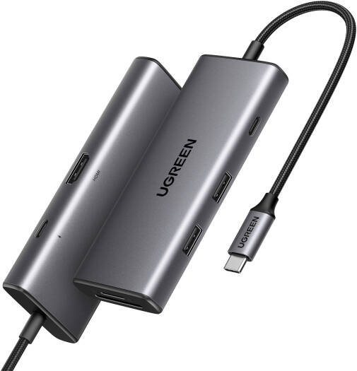 UGREEN Revodok Pro 107 7 in 1 USB-C Hub, 4K @ 30Hz Display, 100W PD Passthrough, 10 Gbps Data Transfer Rate, 2x USB Type-A, 2x USB Type-C, 1x HDMI, SD/TF Card Slot Input, Black | 15531 - Image 1