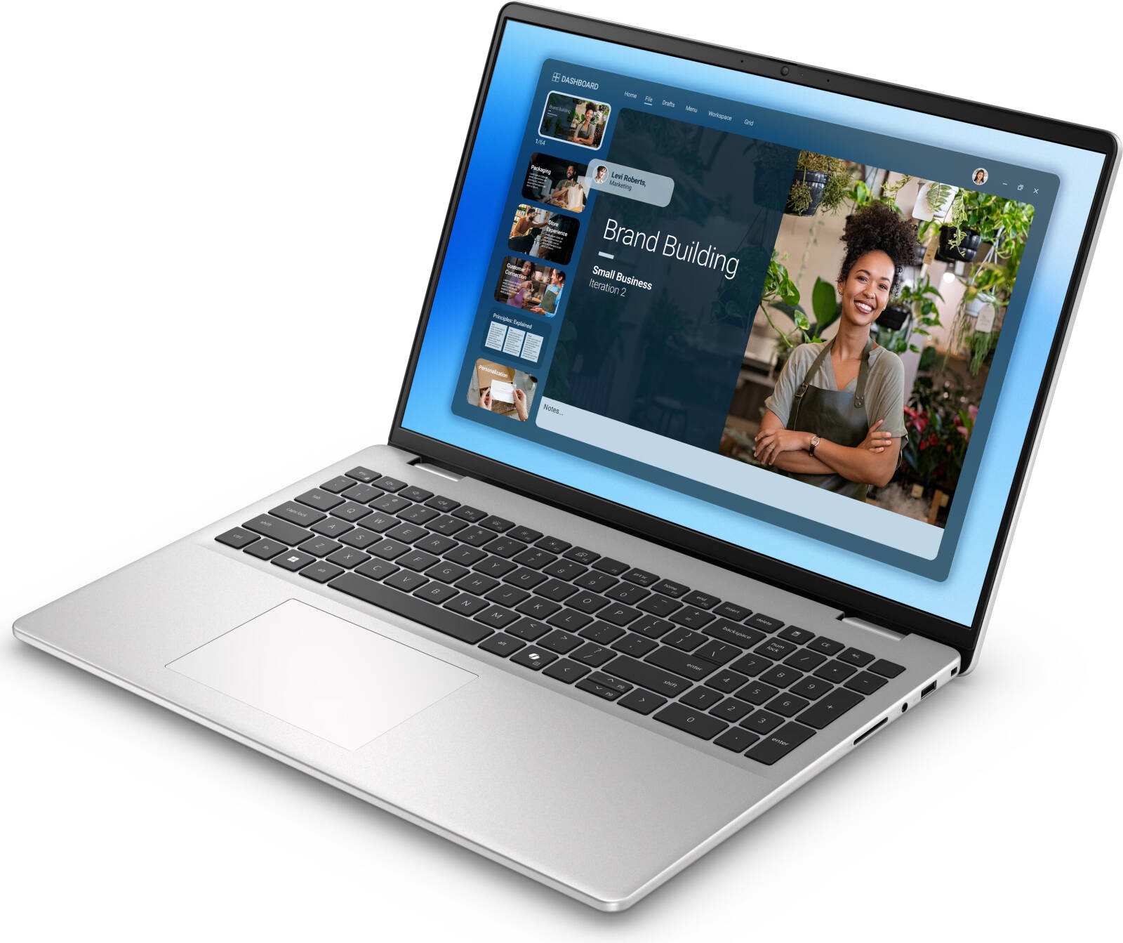 Dell 16 DC16251 Laptop, 16" FHD+ IPS Touch Display, Intel Core 5 120U Processor, 8GB RAM, 512GB SSD, Intel Graphics, English Keyboard, Windows 11 Home, Platinum Silver | N4M83 thumbnail 3