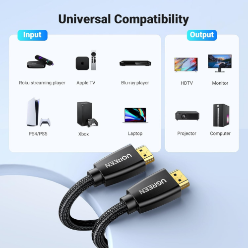 UGREEN HDMI 4K CABLE MALE TO MALE 1M BLACK thumbnail 2