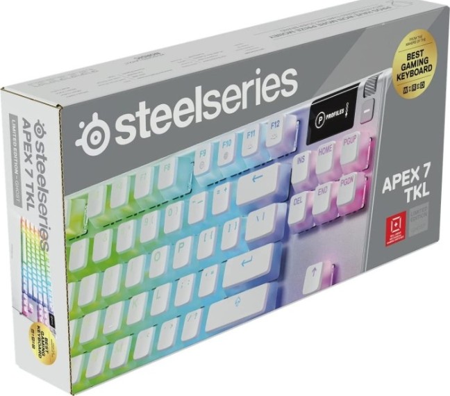SteelSeries Apex 7 Ghost TKL Wired Mechanical Linear Gaming Keyboard, Red Key Switch, RGB Backlighting, USB, US, White | 64656 thumbnail 5