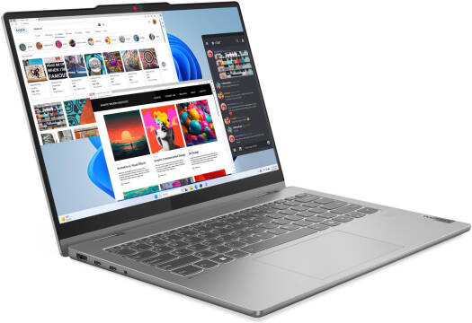 Lenovo IdeaPad 5 2-in-1 14IRU9 Laptop, 14" WUXGA OLED Touch Display, Intel Core 5 120U, 16GB RAM, 512GB SSD, Intel Graphics, Non-Backlit English (UK) K/B, No OS, Luna Grey | 83DT0070PS thumbnail 4