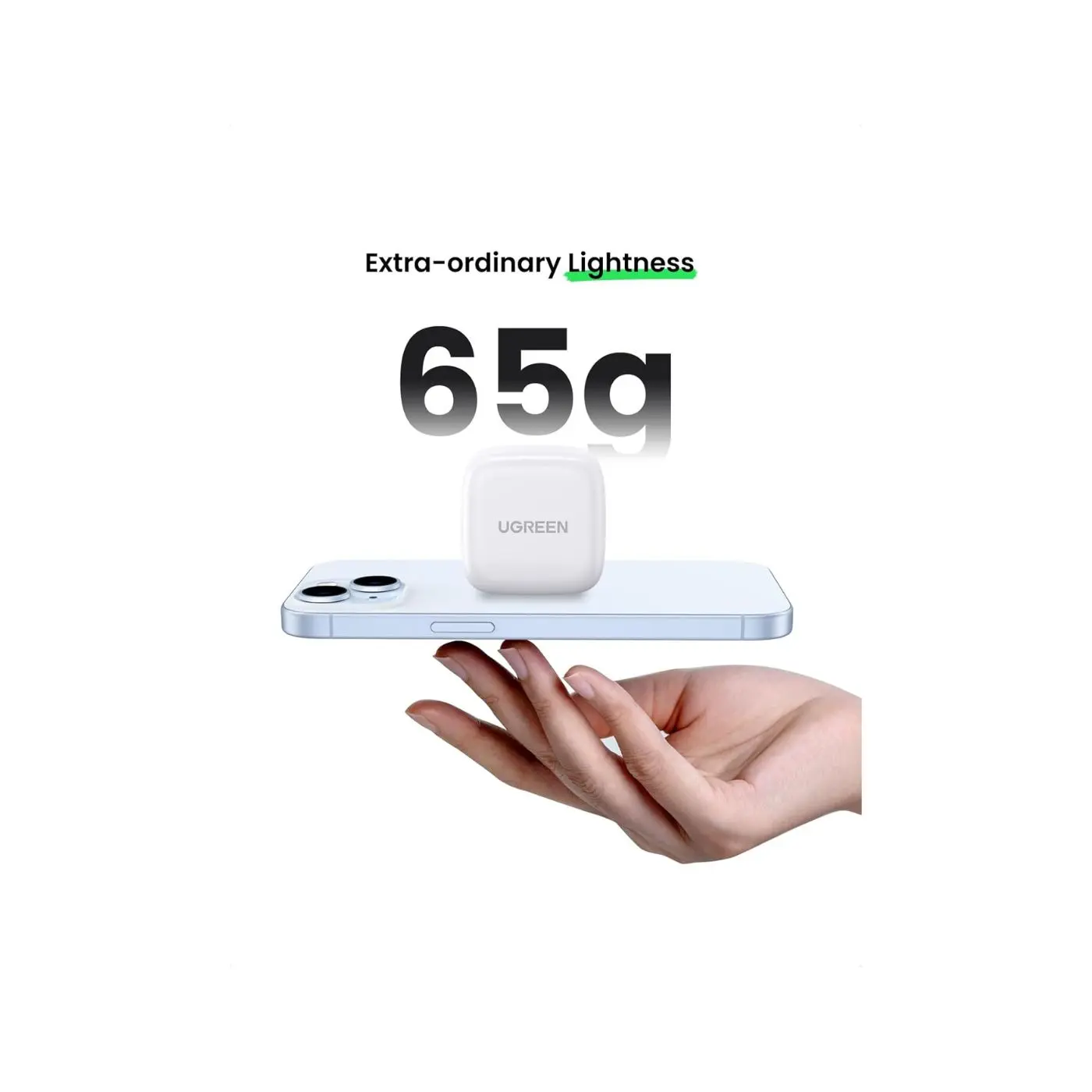 UGREEN 20W PD FAST CHARGER 1C WITH 1M USBC - USBC CABLE WHITE thumbnail 2
