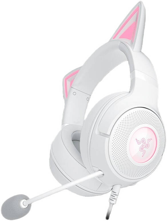 Razer Kraken Kitty V2 BT RGB Wireless Gaming Headset, Chroma Kitty Ears, Stream Reactive Lighting, HyperClear Cardioid Mic, 7.1 Surround Sound, TriForce 40mm Drivers, White | RZ04-04860600-R3M1 thumbnail 4