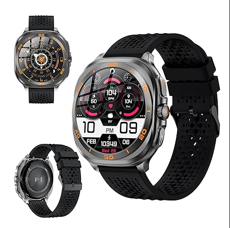SWISS MILITARY DOM7 SMARTWATCH WITH GUN FRAME BLACK SILICONE STRAP thumbnail 2