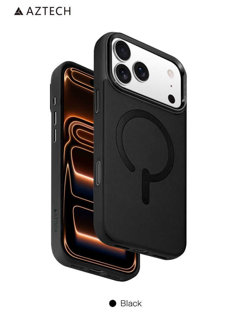 AZTECH Premium Leather Case 17 Pro Max Black - Image 1