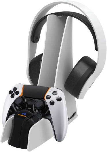 Snakebyte Combo Charge 5 Dual Charging Controller & Headset, Charges Simultaneously, LED Indicators, USB-A Port, Compatible with PS5 DualSense & DualSense Edge PS5 Controllers, White | SB920813 thumbnail 3