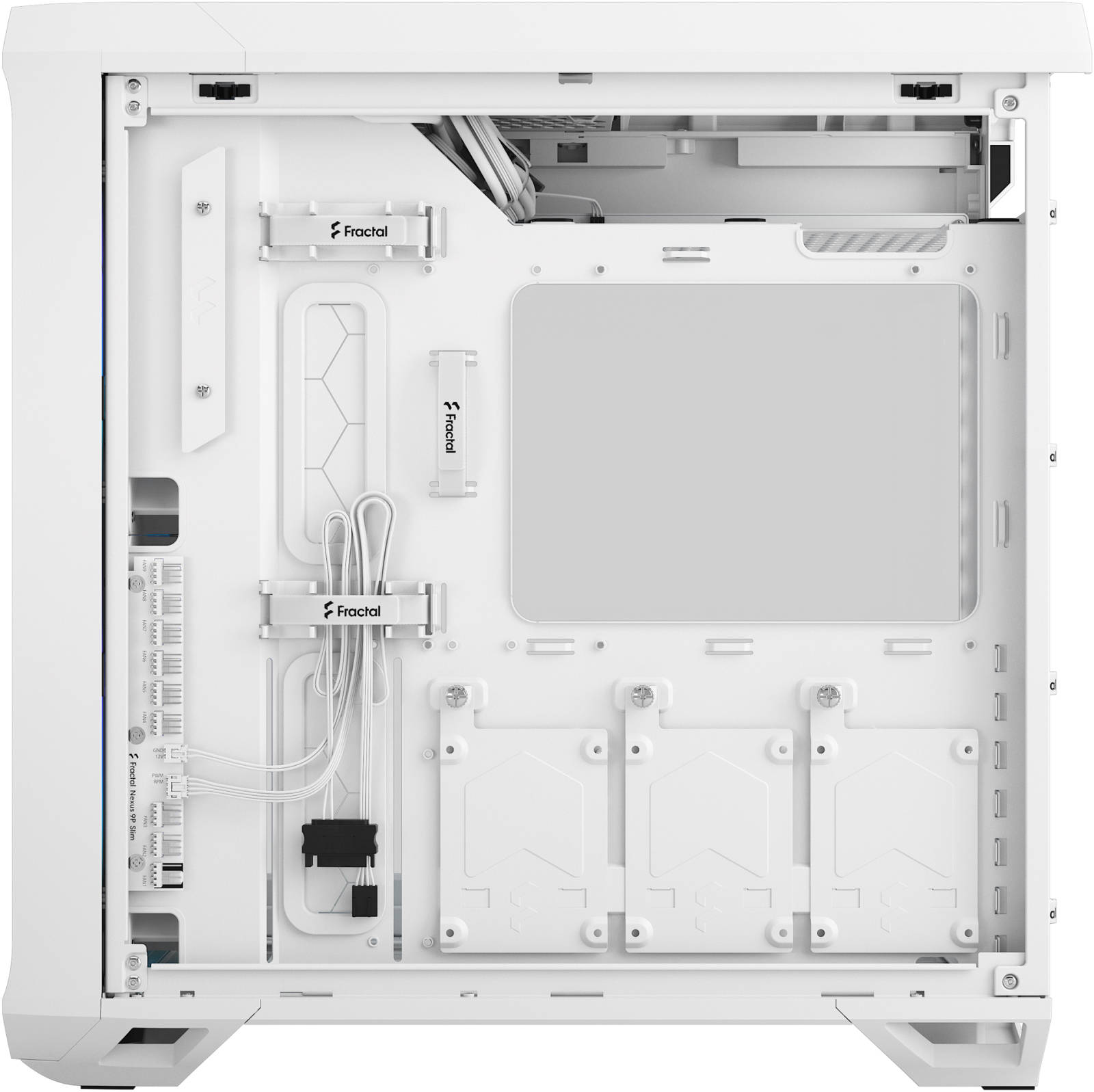 Fractal Design Torrent Mid-Tower Case with Clear Tempered Glass Side Panel and RGB Fans, Up to 360mm Radiator & 6x120mm Fans Support, 3x 2.5" Drive, USB 3.1 C/USB 3.0, White | FD-C-TOR1A-07 thumbnail 6