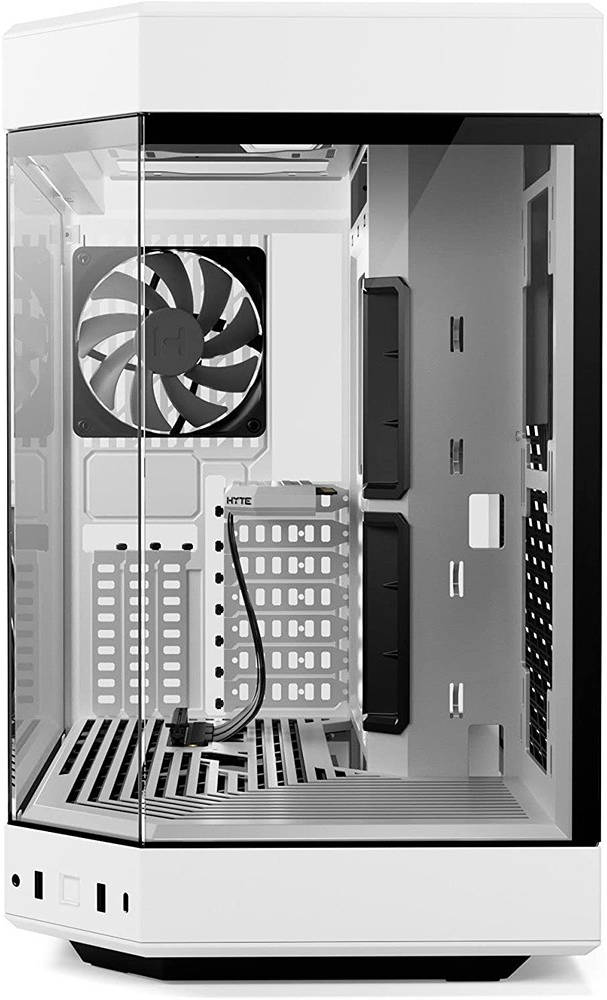 HYTE Y60 Modern Aesthetic Mid-Tower ATX Gaming PC Case, Panoramic Tempered Glass Design, Dual Chamber, 360mm Radiator Support, 6x 120mm Fans, PCIE 4.0 Cable, White | CS-HYTE-Y60-WW thumbnail 2