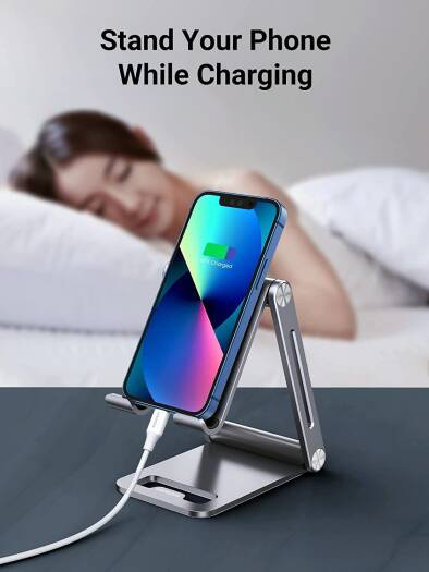 UGREEN Adjustable Aluminum Phone Holder, Slipping Proof, Adjust Freely, Foldable, Covered with Silicone Pads, Wide Compatibility | 80708 thumbnail 2