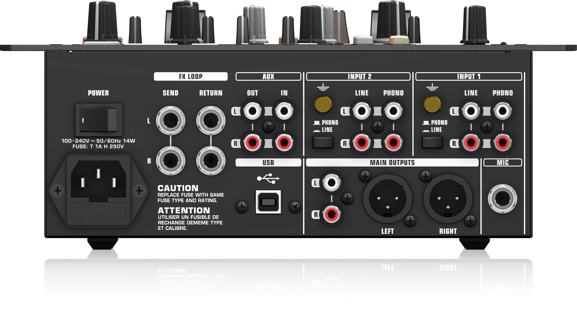 Behringer NOX404 Premium 2-Channel DJ Mixer, 2 Channel Battle DJ Mixer with Infinium Contact Free VCA Crossfader, Beat Syncable FX, Built In USB Audio Interface | NOX404 thumbnail 5