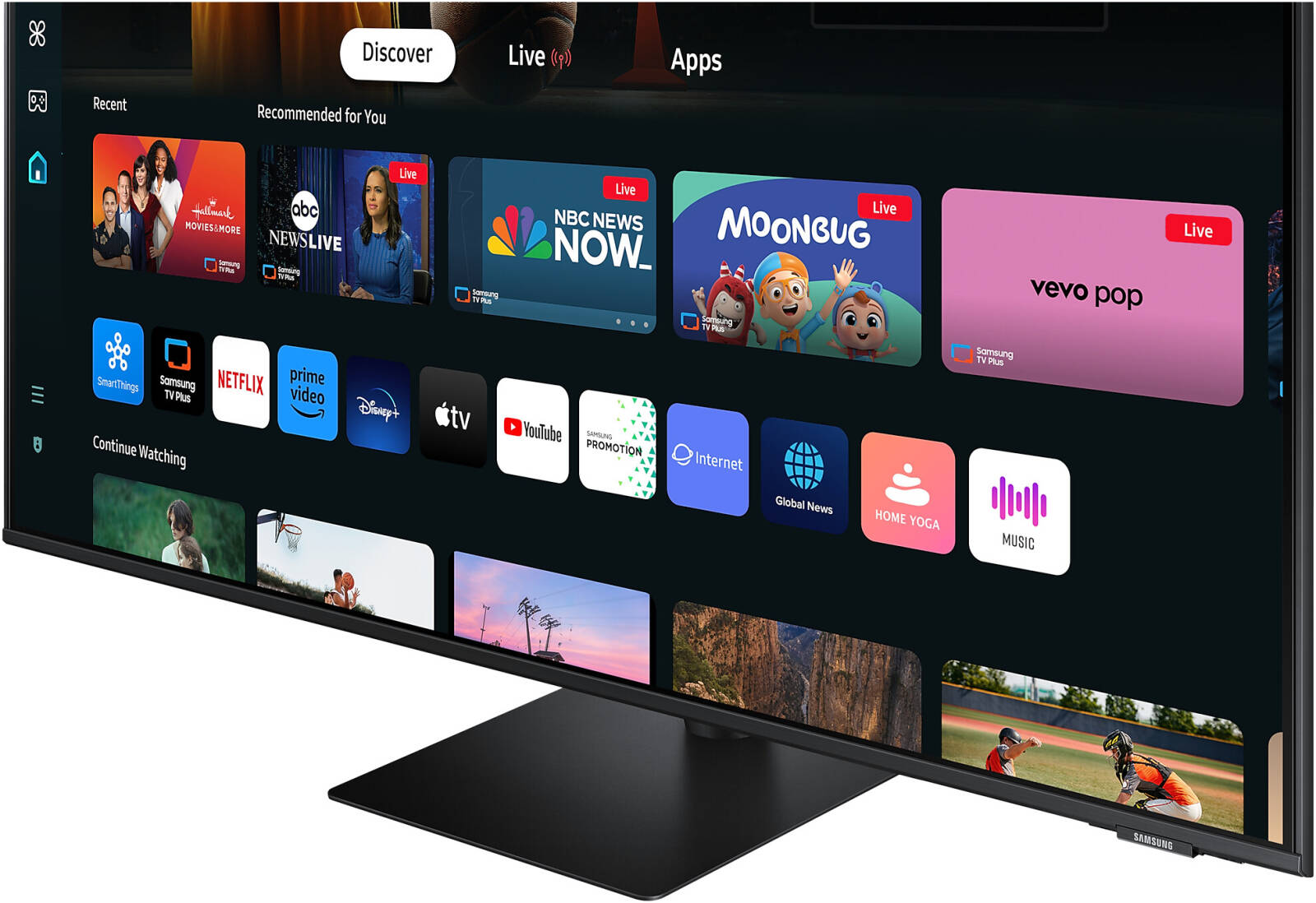 Samsung M7 M70D Smart Monitor, 43" 4K UHD VA Display, 60Hz Refresh Rate, 4ms (GtG) Response Time, WiFi 5 & BT 5.2 Connectivity, Built-In Speakers, Tizen Operating System, Black | LS43DM702UMXUE thumbnail 4