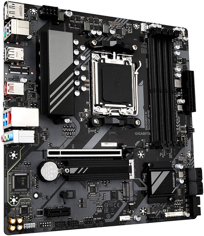 GIGABYTE B650M-K Micro ATX AM5 Motherboard, AMD B650 Chipset, 4x DDR5 DIMM Slots, Up to 256GB Max Memory, Realtek 2.5GbE LAN Chip, 1x PCI Express x16 slot, 2x M.2 Slots | B650M-K thumbnail 3