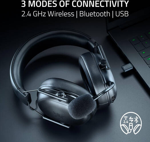 Razer Blackshark V3 X Hyperspeed Gaming Headset, TriForce 50 mm Drivers Gen 2, Detachable HyperClear Cardioid 9.9 mm Mic, HyperSpeed Wireless, Up to 70H Battery Life, PC, Black | RZ04-05420100-R3M1 thumbnail 4