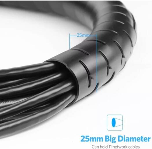 Ugreen Cable Zipper 5 Meter, Protect Cables Against Breakage, 25mm Diameter, PE Material, Insulation From Shock, Cable Management | 30820 thumbnail 4