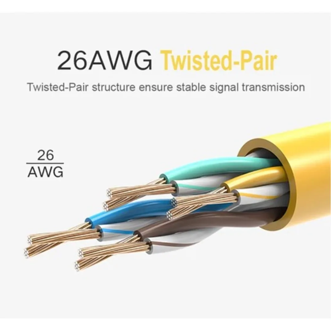 UGREEN CAT5E UTP LAN CABLE 26AWG 2M YELLOW thumbnail 3