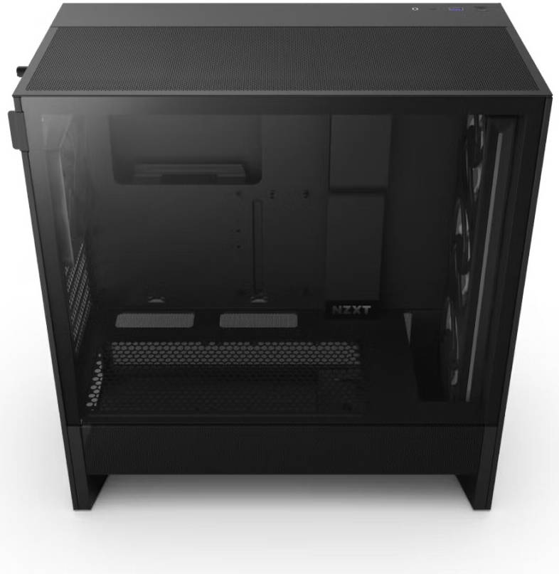 NZXT H5 Flow RGB Edition Compact ATX Mid-Tower Airflow Case, 1x F360 RGB Core & 1x F120Q Pre-Installed Fan, SGCC Steel, Dark Tinted Tempered Glass Materials, Black | CC-H52FB-R1 thumbnail 3