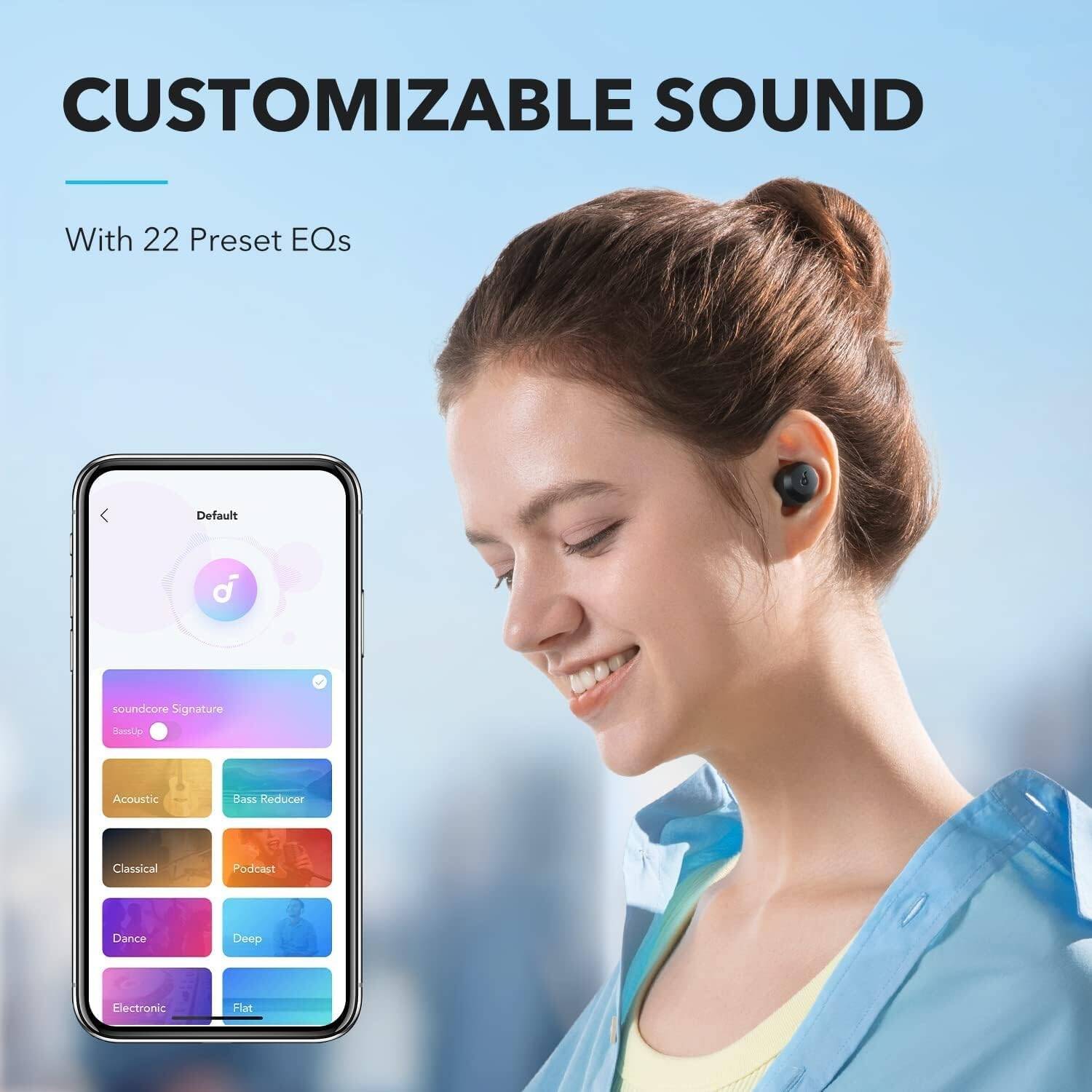 Anker Soundcore A20i True Wireless Earbuds, Bluetooth 5.3, App, Customized Sound, 28H Long Playtime, 2 Mics for AI Clear Calls, Single Earbud Mode, Black | A3948H11 thumbnail 5