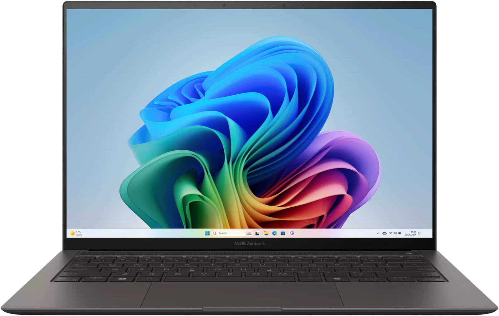 ASUS Zenbook S14 UX5406AA Laptop, 14" 3K OLED 120Hz Display, Intel Core Ultra 9 386H, 32GB RAM, 1TB SSD, Intel Graphics, English-Arabic Keyboard, Win11, Antrim Gray | 90NB16Q6-M009T0 - Image 1