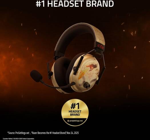 Razer BlackShark V3 Pro Gaming Headset, HyperSpeed Wireless Gen 2, Hybrid ANC, Detachable Razer HyperClear Full Band 12mm Mic, Unidirectional, PC, Counter-Strike 2 Edition | RZ04-05400800-R3M1 thumbnail 6