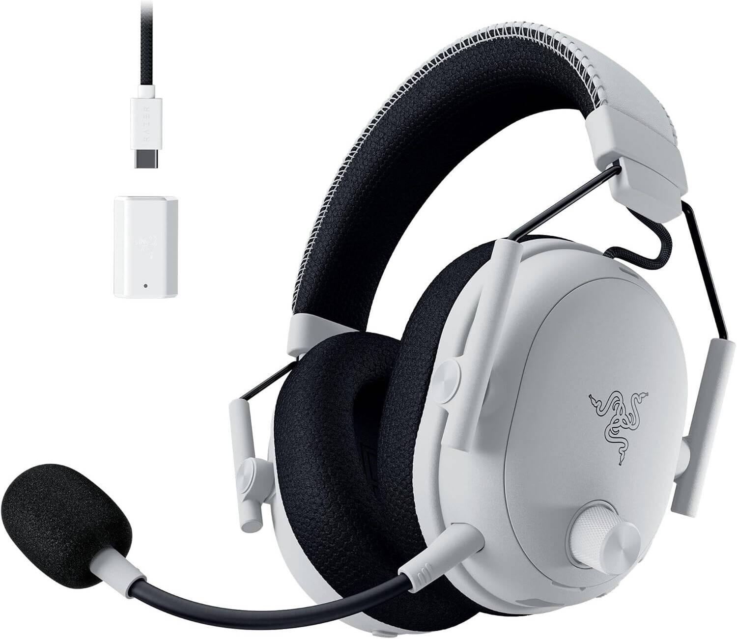 Razer BlackShark V3 Pro Gaming Headset, HyperSpeed Wireless Gen 2, Hybrid Active Noise Cancellation, Detachable Razer HyperClear Full Band 12mm Mic, Unidirectional, Xbox, White | RZ04-05400400-R3U1 - Image 1