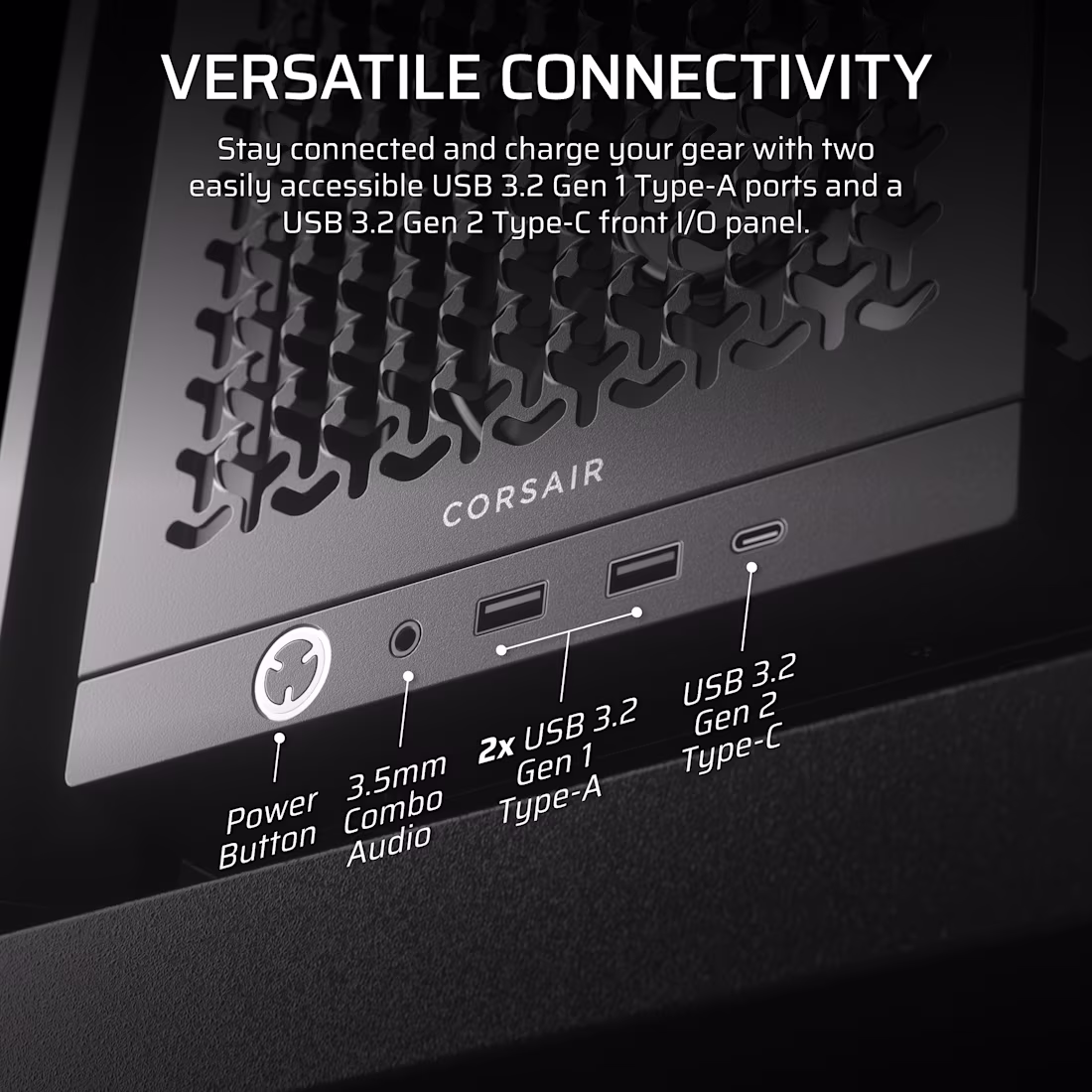 Corsair FRAME 4000D Mid-Tower PC Case, No Pre-Installed Fans, 360mm Radiator Support, 7 Expansion Slots, Tempered Glass, 3D-Y Airflow Steel, Black | CC-9011290-WW thumbnail 9