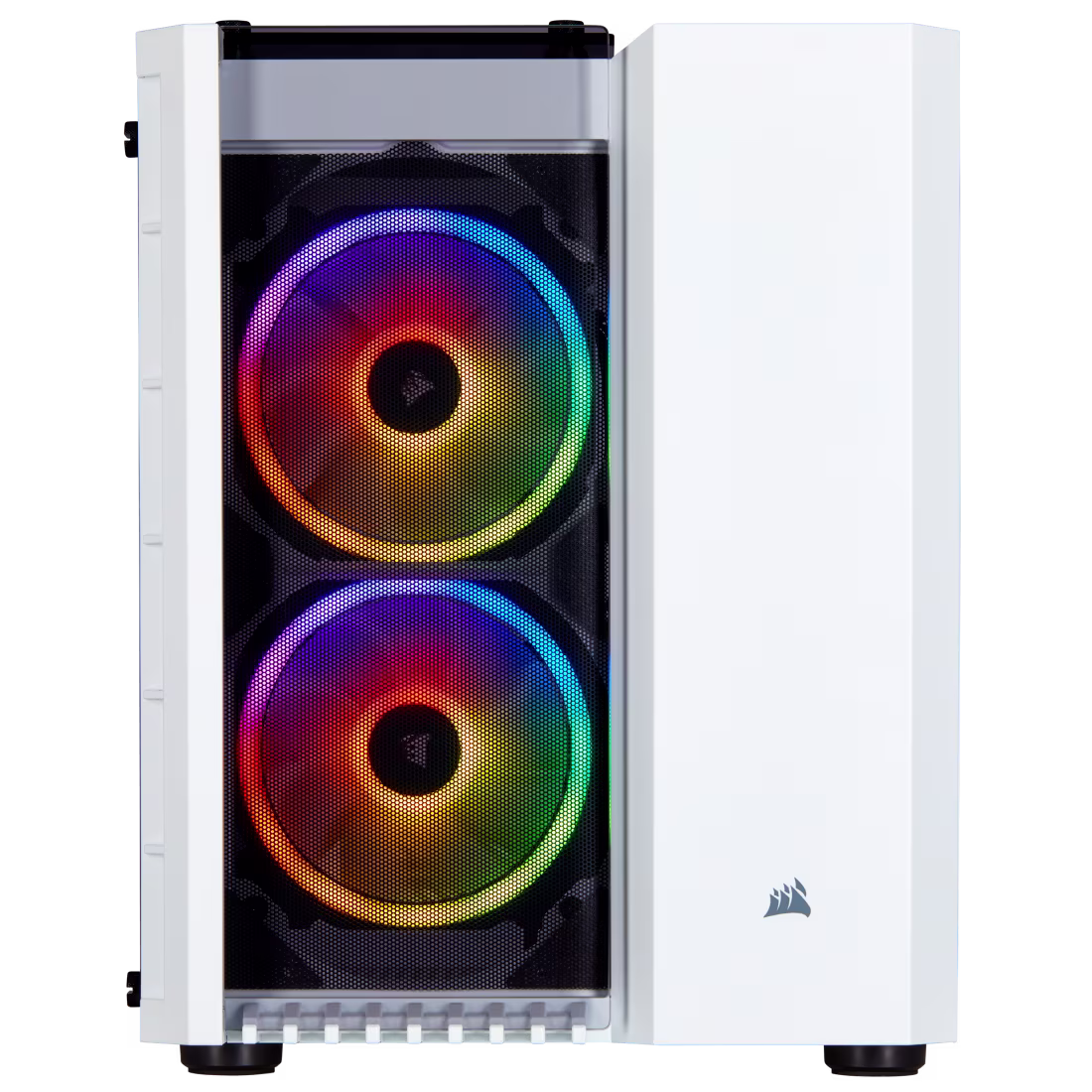 Corsair 280X Crystal RGB Tempered Glass Micro ATX PC Case, Steel+Plastic+Tempered Glass Materials, Up to 240mm Radiator, Up to 6x Fans, White | CC-9011137-WW thumbnail 2