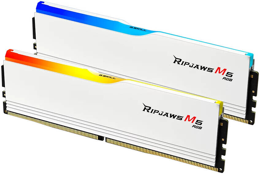 G.SKILL Ripjaws M5 RGB Series 32GB (2x16GB) DDR5 Dual Channel Desktop Memory, 6000 MT/s Memory Speed, CL36-36-36-96 Latency, 1.35V Voltage, Intel XMP 3.0, White | F5-6000J3636F16GX2-RM5RW thumbnail 2