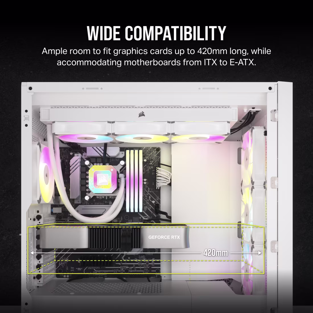 Corsair 5000D Core Airflow Mid-Tower ATX PC Case, High-Airflow Front Panel, Tempered Glass Case Windows, Up to 360mm Radiator & 12x Fan Support, 25mm Cable Routing, White | CC-9011262-WW thumbnail 5