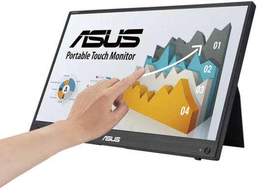 Asus ZenScreen MB16AMT USB Portable Monitor, 16" IPS Display, FHD Resolution, 60Hz Refresh Rate, 5ms (GtG) Response Time, 7800mAh Battery Capacity, 1W x2 Built-In Speakers, Black | 90LM04S0-B01170 thumbnail 2