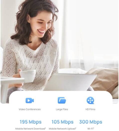 HUAWEI 4G Mobile WiFi 5 Hotspot, Plug & Play, LTE 195 Mbps, Connects With Up To 16 Devices, Slim Design, Type-C Port, White | E5586-326 thumbnail 4