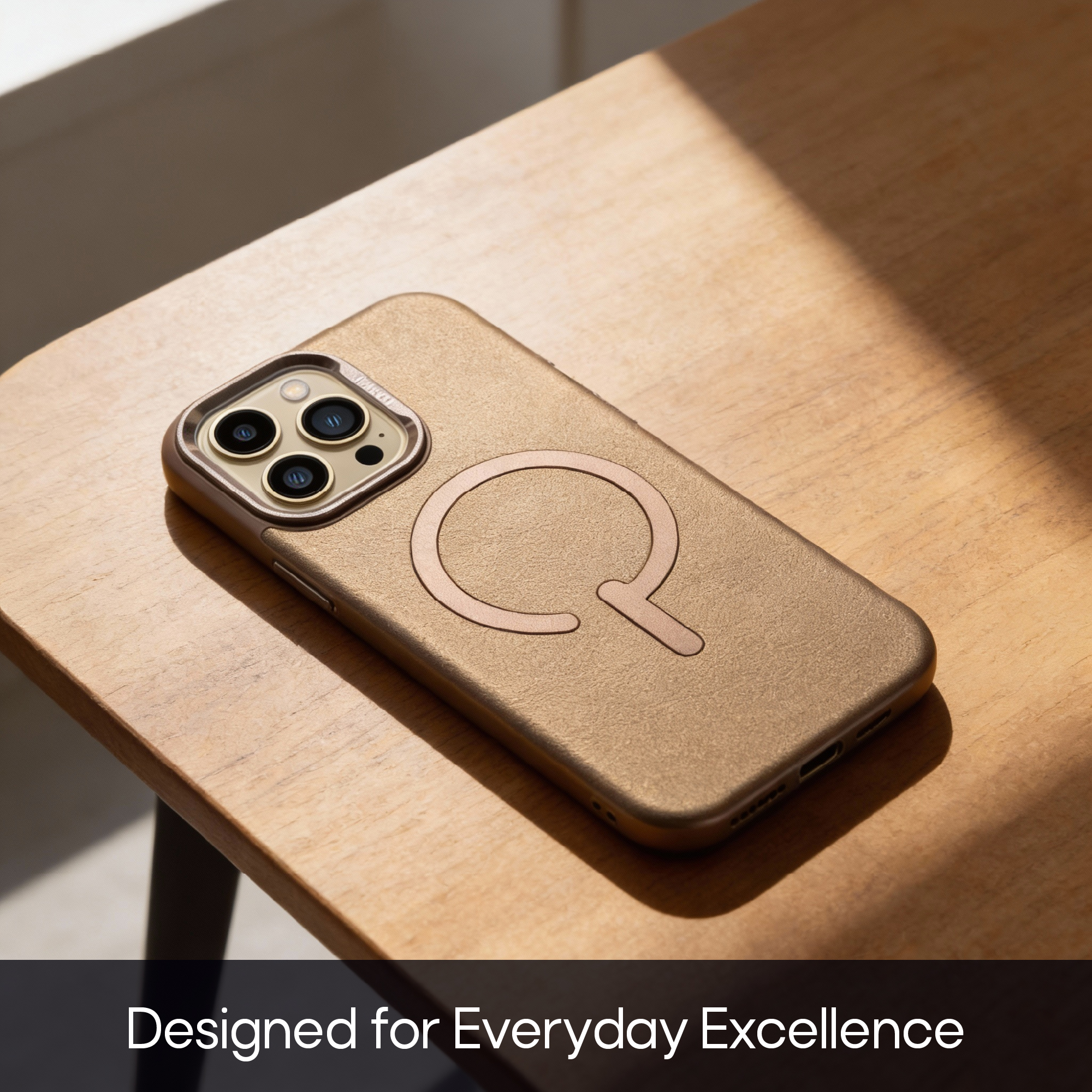 AZTECH Premium Leather Case 14 Pro Desert Titanium thumbnail 3