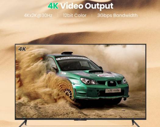 Ugreen DisplayPort to 4K HDMI Converter with Audio, Support 4K Resolution, Latches Designed Connector, Video & Audio Transfer, Black | 40363 thumbnail 2