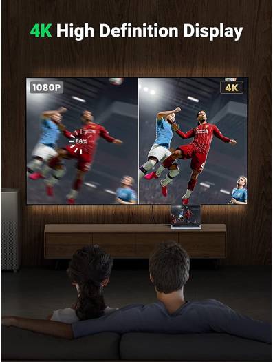 UGREEN Display Port to HDMI Port Cable, 4K High Definition Display, Gold-Plated Connectors, Tinned Copper Wire, Aluminum Foil & Braid, Durable PVC Case, 1 Meter Length, Black | 10238 thumbnail 4