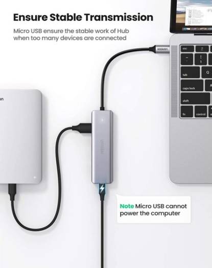UGREEN 4-Ports USB C Hub, 5Gbps Data Transfer Rate, 4x USB 3.0 Ports & 1x Type-C Interface, 15cm Cable Length, Wide Compatibility | 70336 thumbnail 4