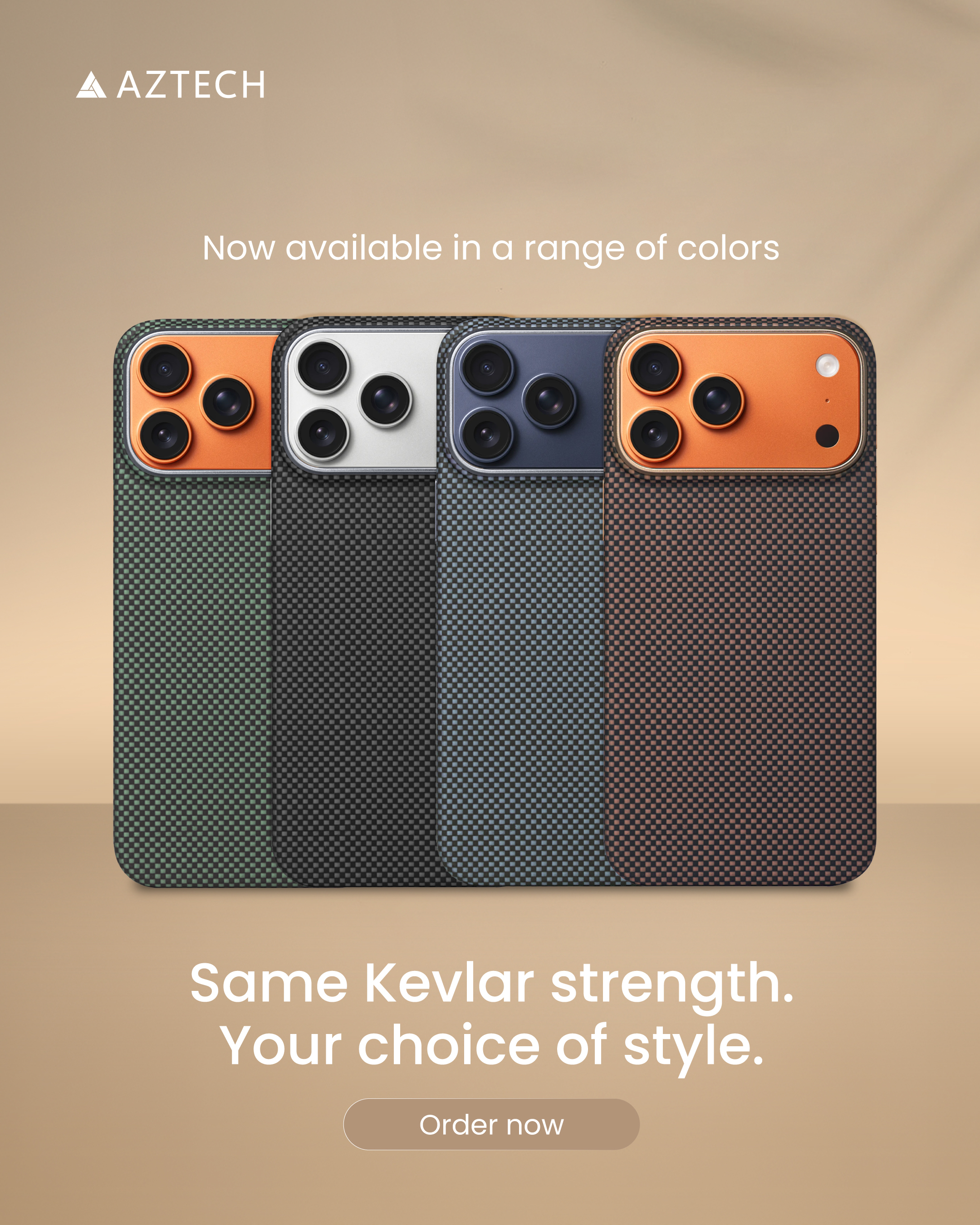 AZTECH Premium Kevlar Case IP 17 Pro Max Desert Titanium thumbnail 6