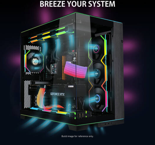 Lian-Li UNI FAN SL Wireless Case Fan, 120mm Fan Size, 2000 RPM Fan Speed, 64.05 CFM Airflow, Fluid Dynamic Bearing Type, PBT Material, Pack of 3, Black | G99.12SL1W3W.00 (Copy) thumbnail 5