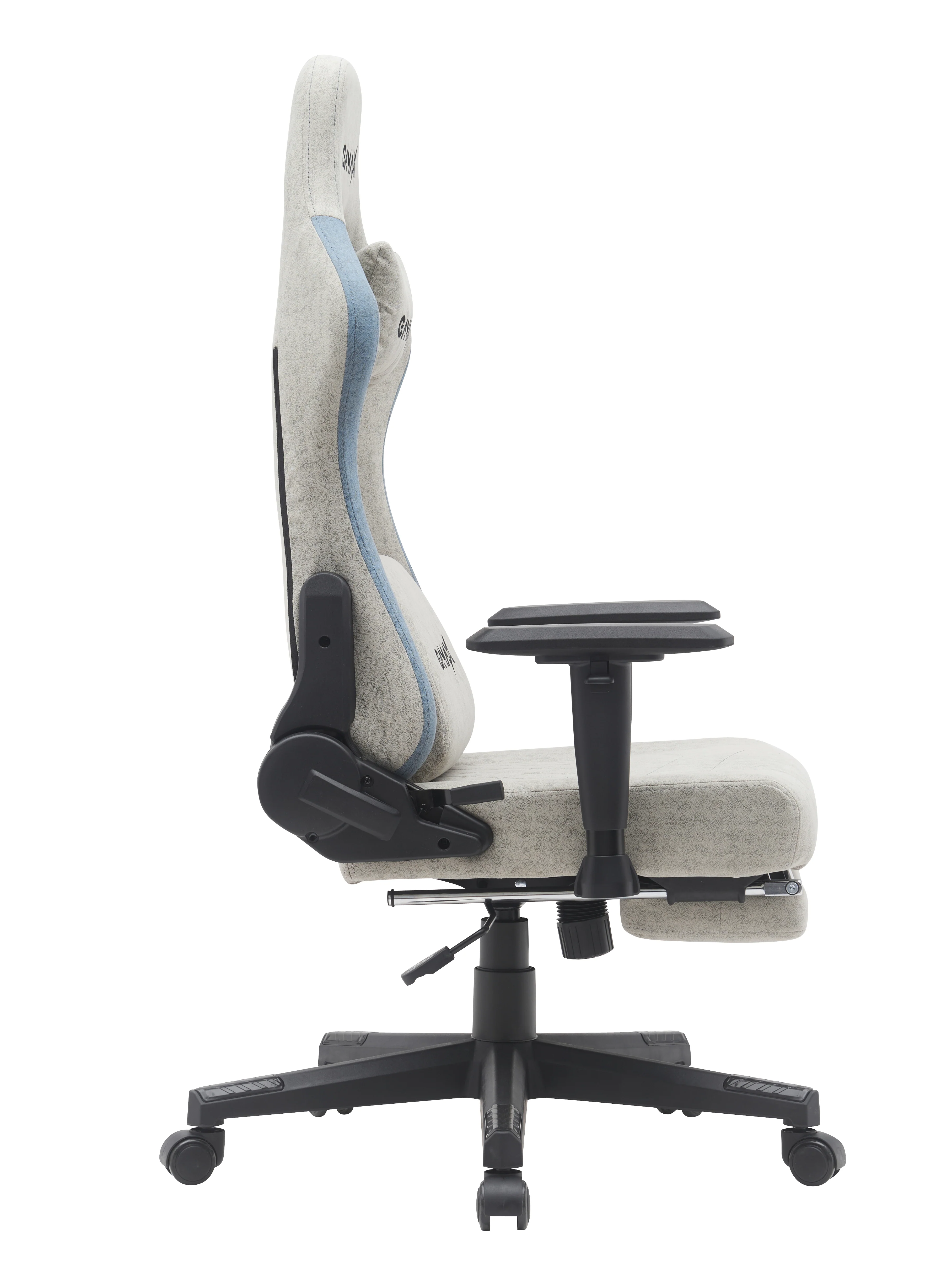 GAMAX GAMING CHAIR MODEL BS-7970 WITH FOOT REST - LIGHT GREY thumbnail 2