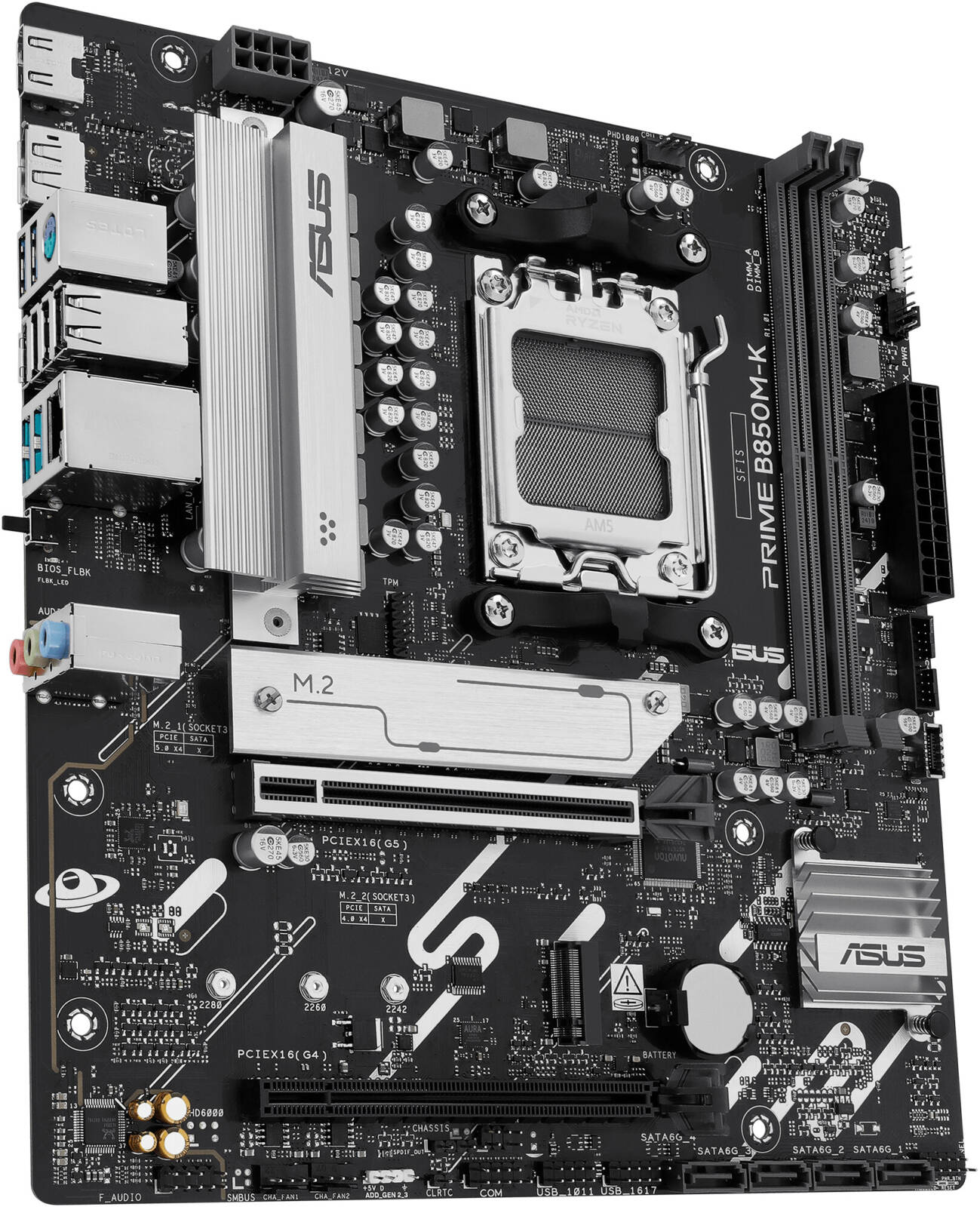 ASUS Prime B850M-K AM5 Micro-ATX Motherboard, AMD B850 Chipset, 2x DIMM DDR5, Up to 128GB Max Memory, 1x PCIe 5.0 x16, 2x M.2 Slots | 90MB1LV0-M0EAY0 thumbnail 3