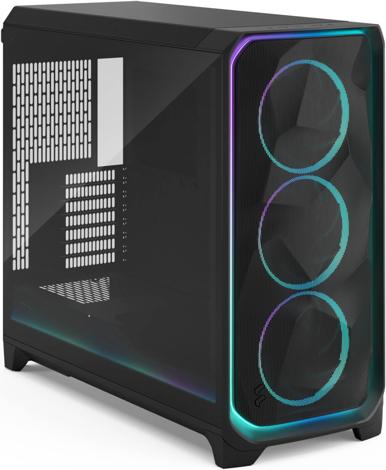 Fractal Design Meshify 3 Ambience Pro RGB ATX Mid Tower Computer Case, 3x Momentum 14 Fans, Up to 360mm Radiator, Cable Organizers, Light Tint Glass Panel, Tempered Glass, Black | FD-C-MES3A-03 thumbnail 3