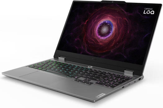 Lenovo LOQ 15ARP9 Gaming Laptop, 15.6" FHD IPS 144Hz Display, AMD Ryzen 5 7235HS, 12GB RAM, 512GB SSD, GeForce RTX 4050 6GB GPU, Eng (US) White Backit K/B, Win 11, Luna Grey | 83JC00GKUS thumbnail 2