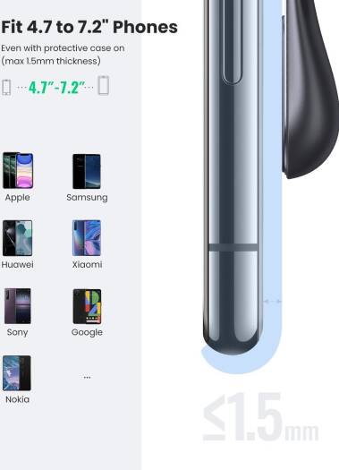 UGREEN Magnetic Air Vent Car Holder, Strong Magnetic Force, 360-Degree Rotatable, Serrated Anti-Slip Cushion, 5x N52 Neodymium Magnets, Hands-Free GPS navigation | 80712 thumbnail 5