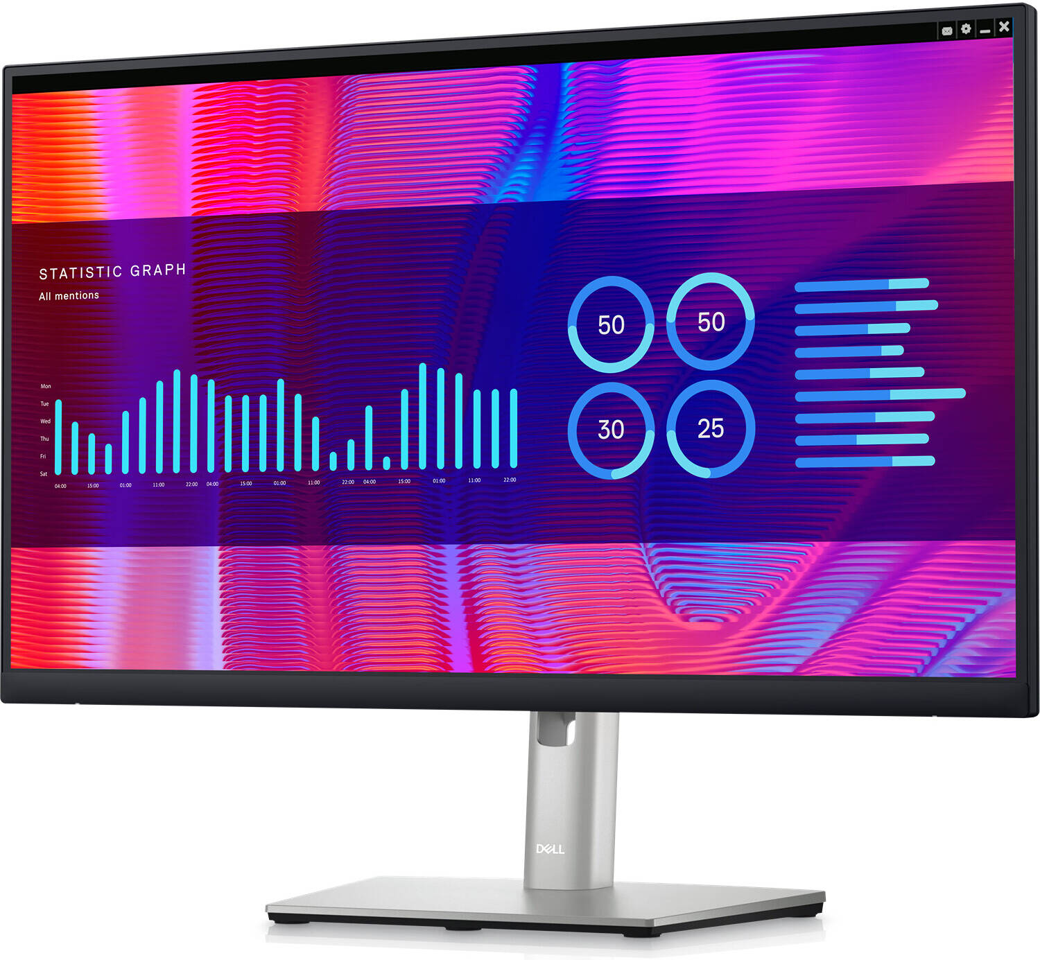 Dell P2423DE 24 USB-C Hub Monitor, 23.8" QHD IPS Display, 60Hz Refresh Rate, 5ms (Fast) Response Time, Arsenic-Free Glass, 3-Sided Bezel-less, ComfortView Plus Technology, Silver / Black | P2423DE thumbnail 3