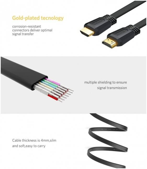 UGREEN HDMI FLAT CABLE 2M thumbnail 4